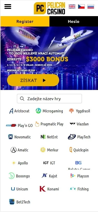 Mobilní verze Casino Pelican